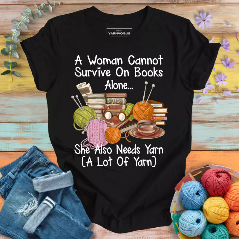 Books & Yarn Lover T-shirt