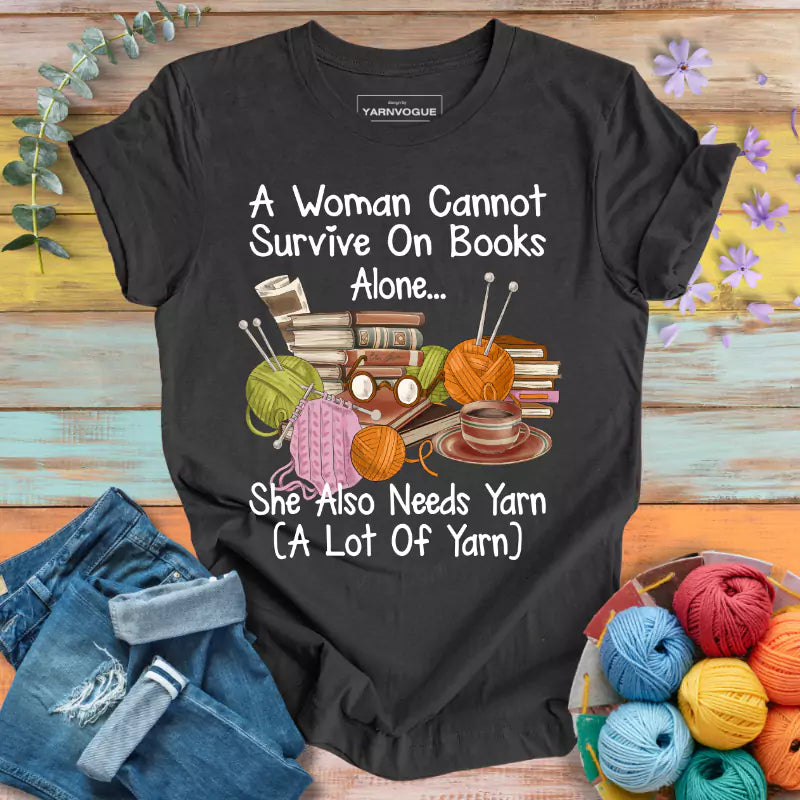 Books & Yarn Lover T-shirt