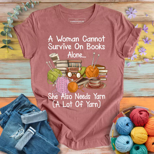 Books & Yarn Lover T-shirt