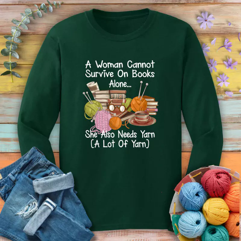 Books & Yarn Lover Long Sleeve T-shirt