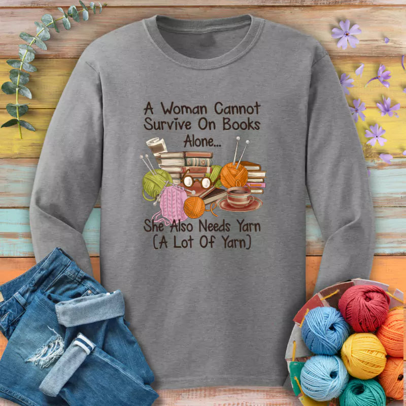 Books & Yarn Lover Long Sleeve T-shirt