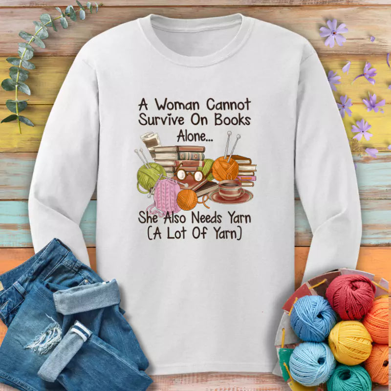 Books & Yarn Lover Long Sleeve T-shirt