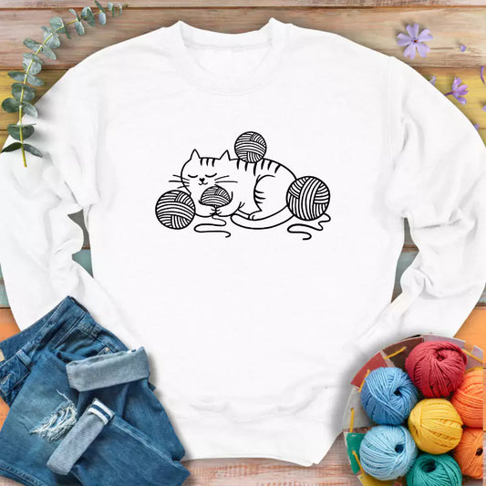 Cat And Yarn Sweatshirt