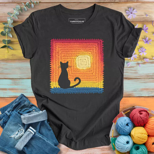 Cat Granny Square T-shirt