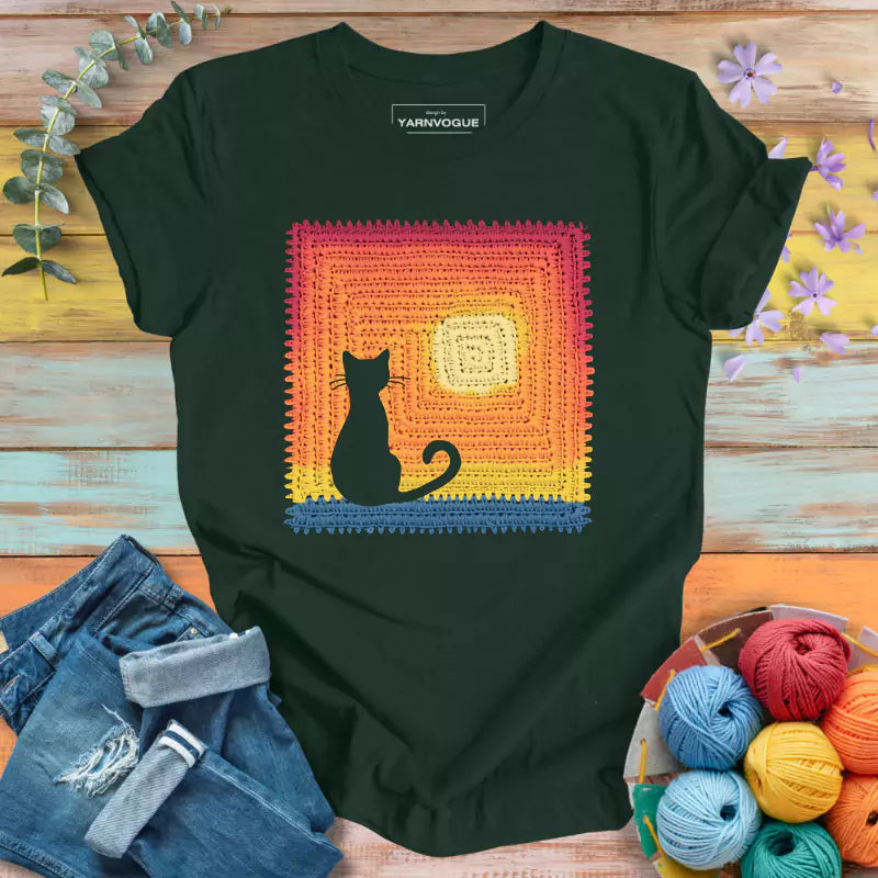 Cat Granny Square T-shirt