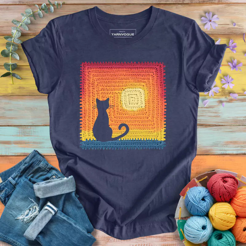 Cat Granny Square T-shirt