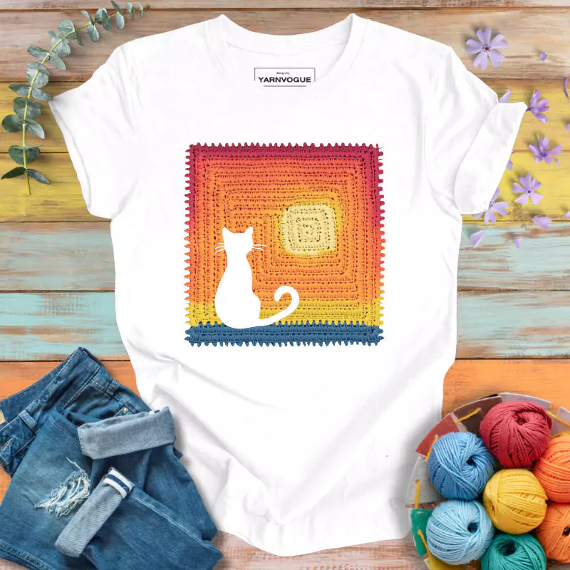 Cat Granny Square T-shirt