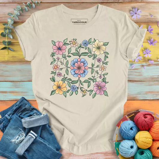 Floral Granny Square T-shirt