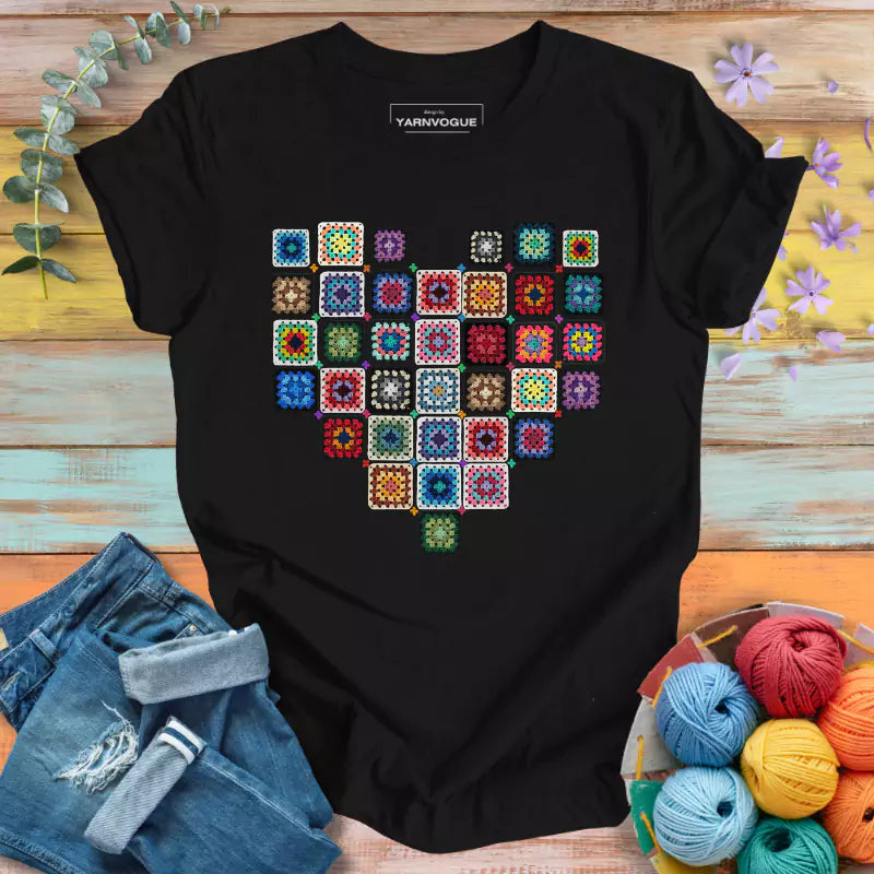 Granny Squares Heart T-shirt