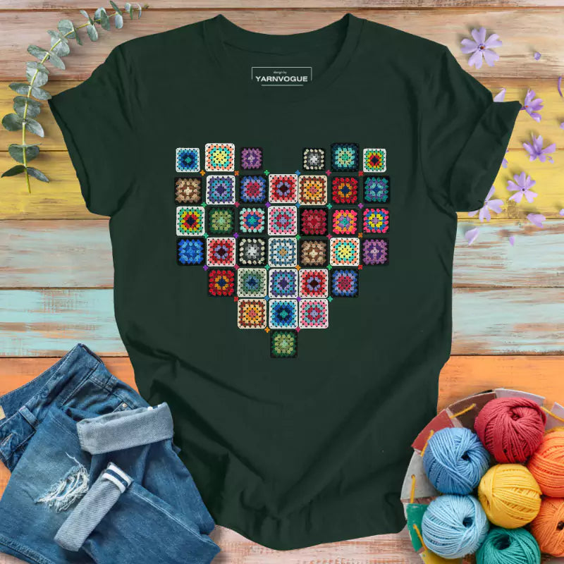 Granny Squares Heart T-shirt