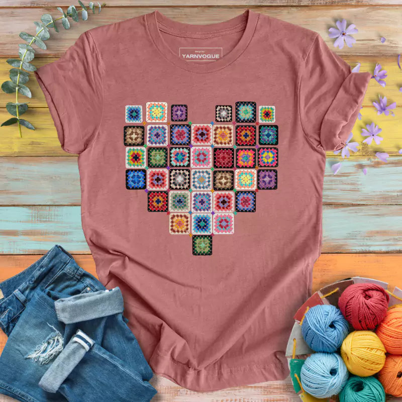 Granny Squares Heart T-shirt