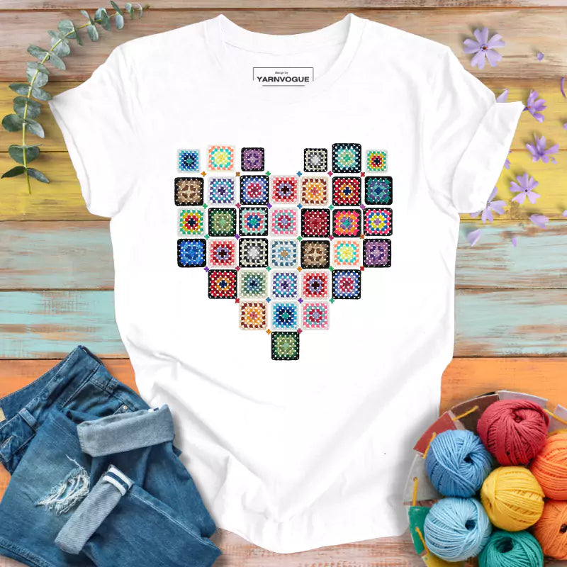 Granny Squares Heart T-shirt