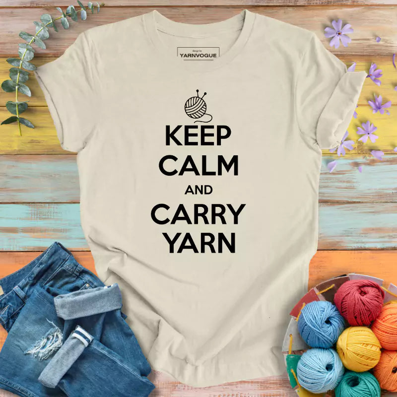 Keep Calm Carry Yarn T-shirt