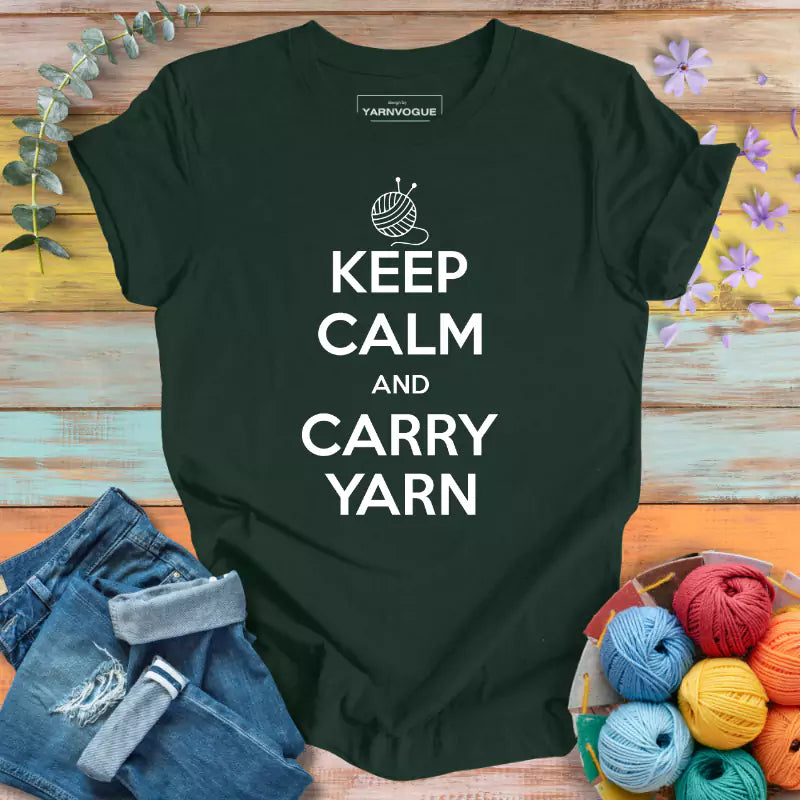 Keep Calm Carry Yarn T-shirt