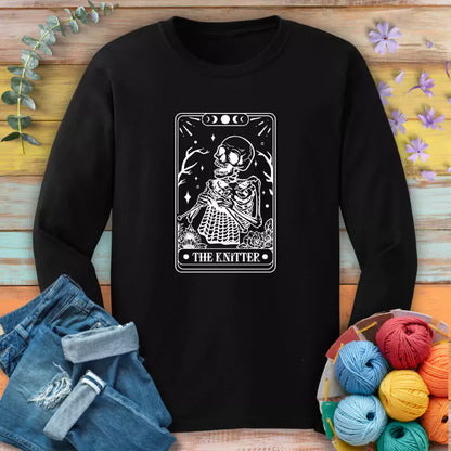 Knitter Tarot Card Long Sleeve T-shirt