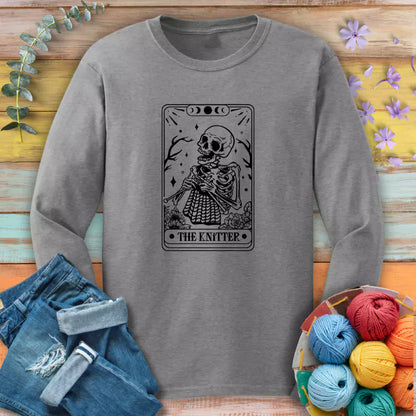 Knitter Tarot Card Long Sleeve T-shirt