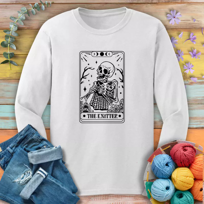 Knitter Tarot Card Long Sleeve T-shirt