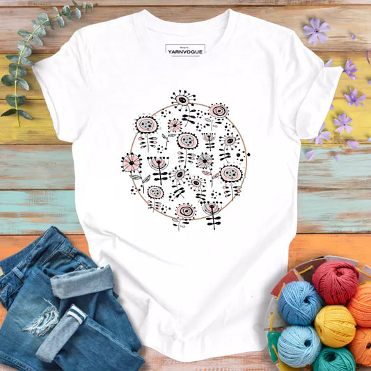 Knitting Flower T-shirt