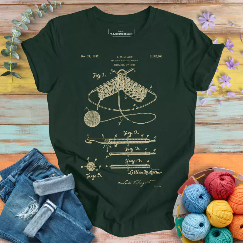 Vintage Knitting Pattern T-shirt