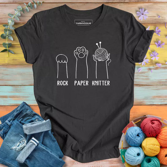 Rock Paper Knitter T-shirt