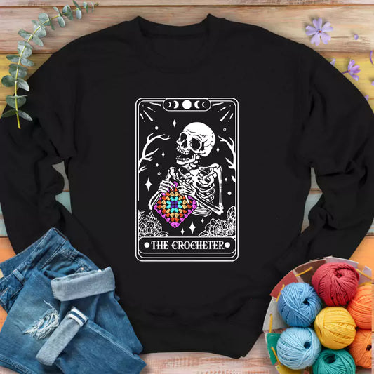 Skeleton Crocheter Tarot Sweatshirt