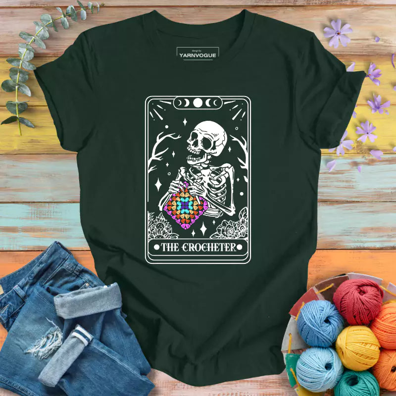 Skeleton Crocheter Tarot T-shirt