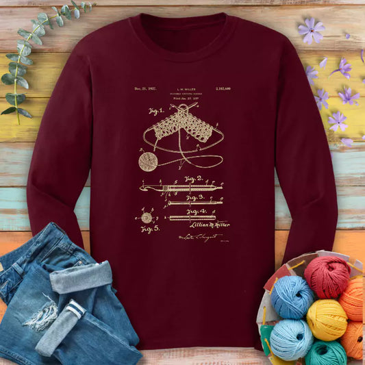 Vintage Knitting Pattern Long Sleeve T-shirt